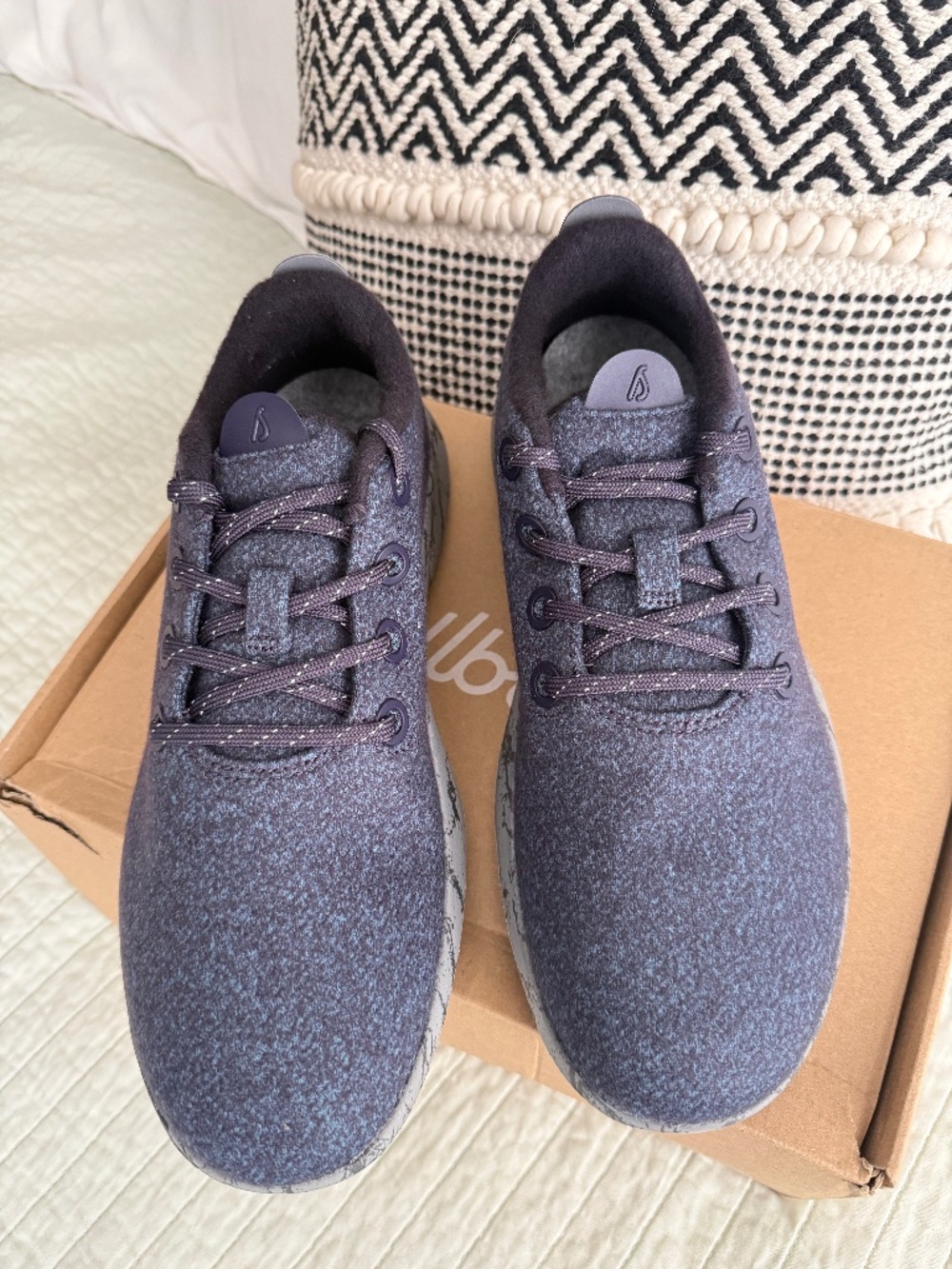 NIB Allbirds Wool Runner Mizzle Sneakers Navy Purple Gray Men's Size 10